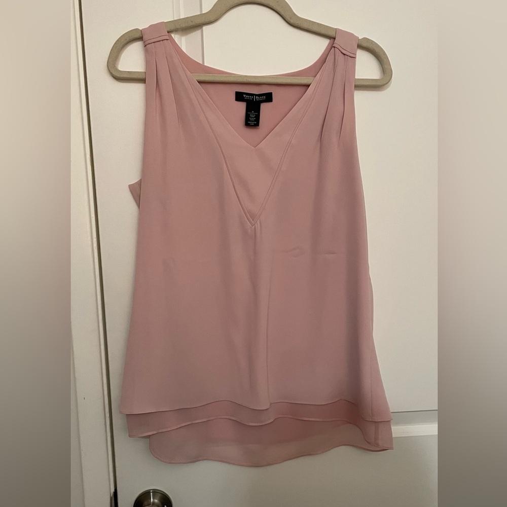 White House Black Market Light Pink Sleeveless Blouse